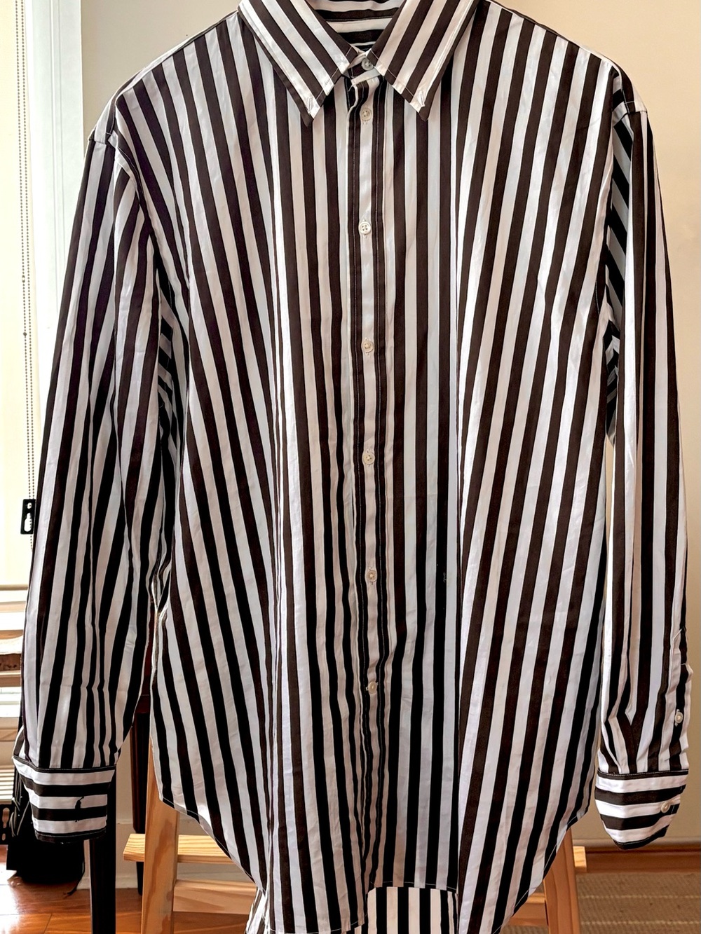 Polo Ralph Lauren Men's Brown Striped Button Down Long Sleeve Shirt Size L